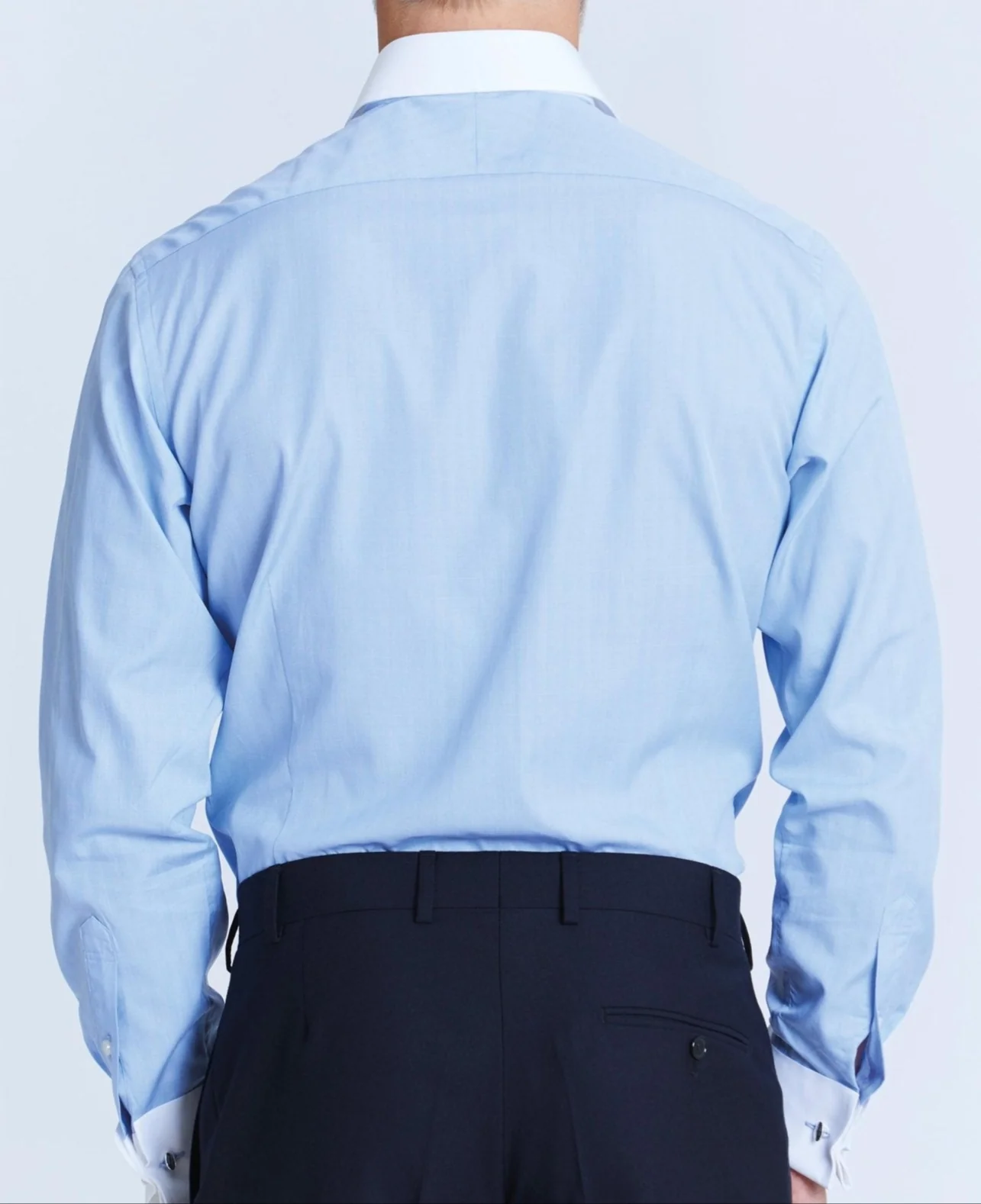Bernard Blue Prince Of Wales Made To Measure Shirt - Image 5