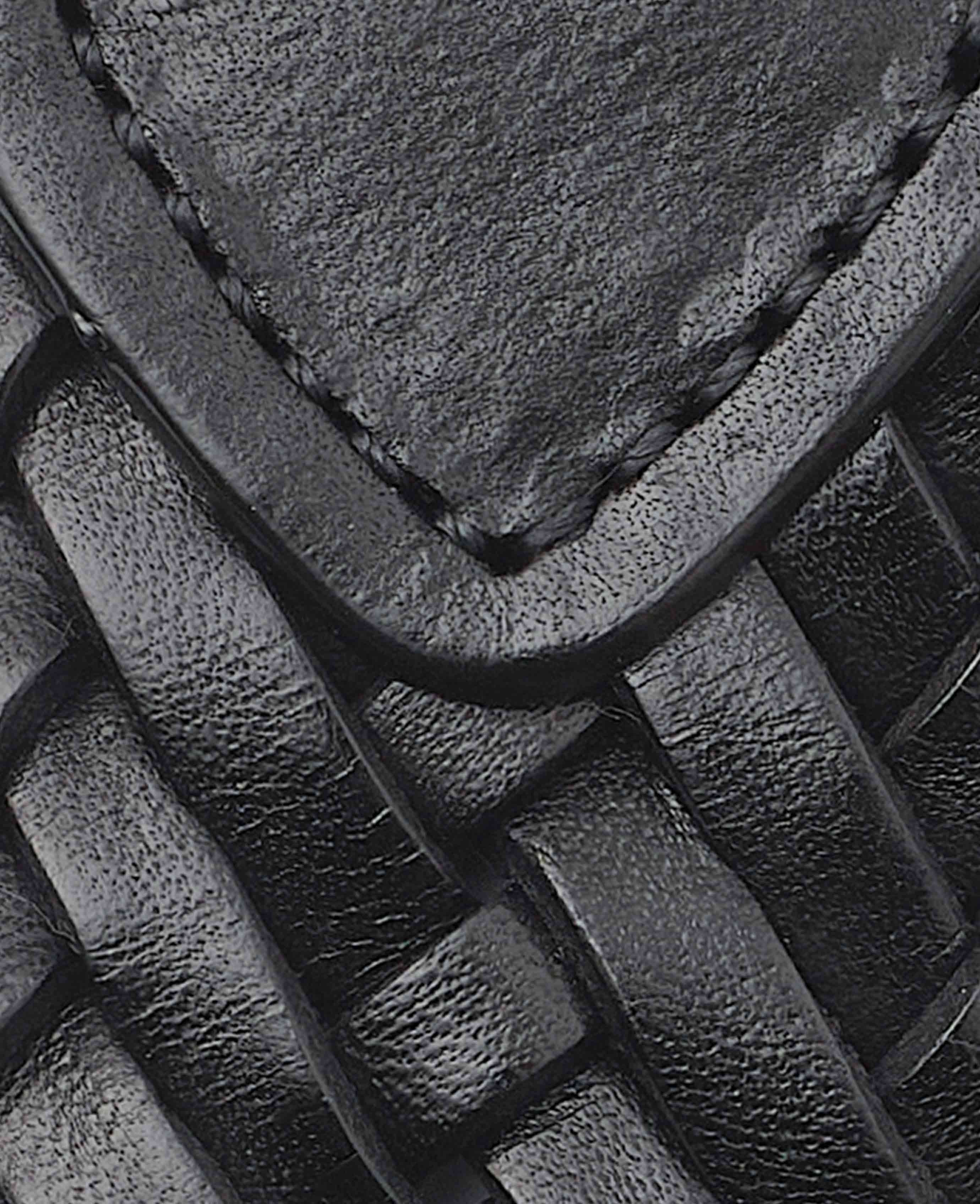 Black Plaited Leather Belt - Image 3