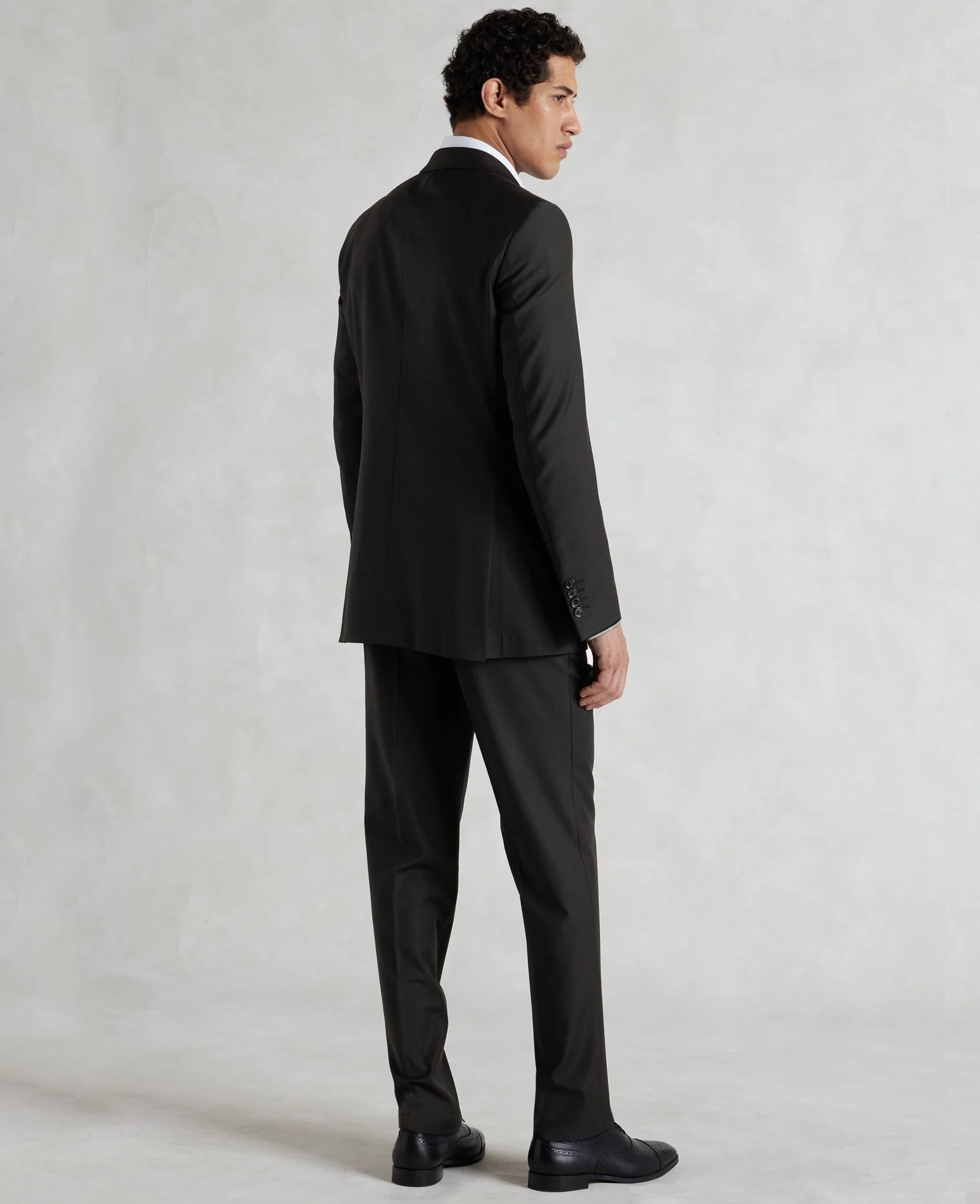 Black Wool-Blend Tailored Suit - Image 4