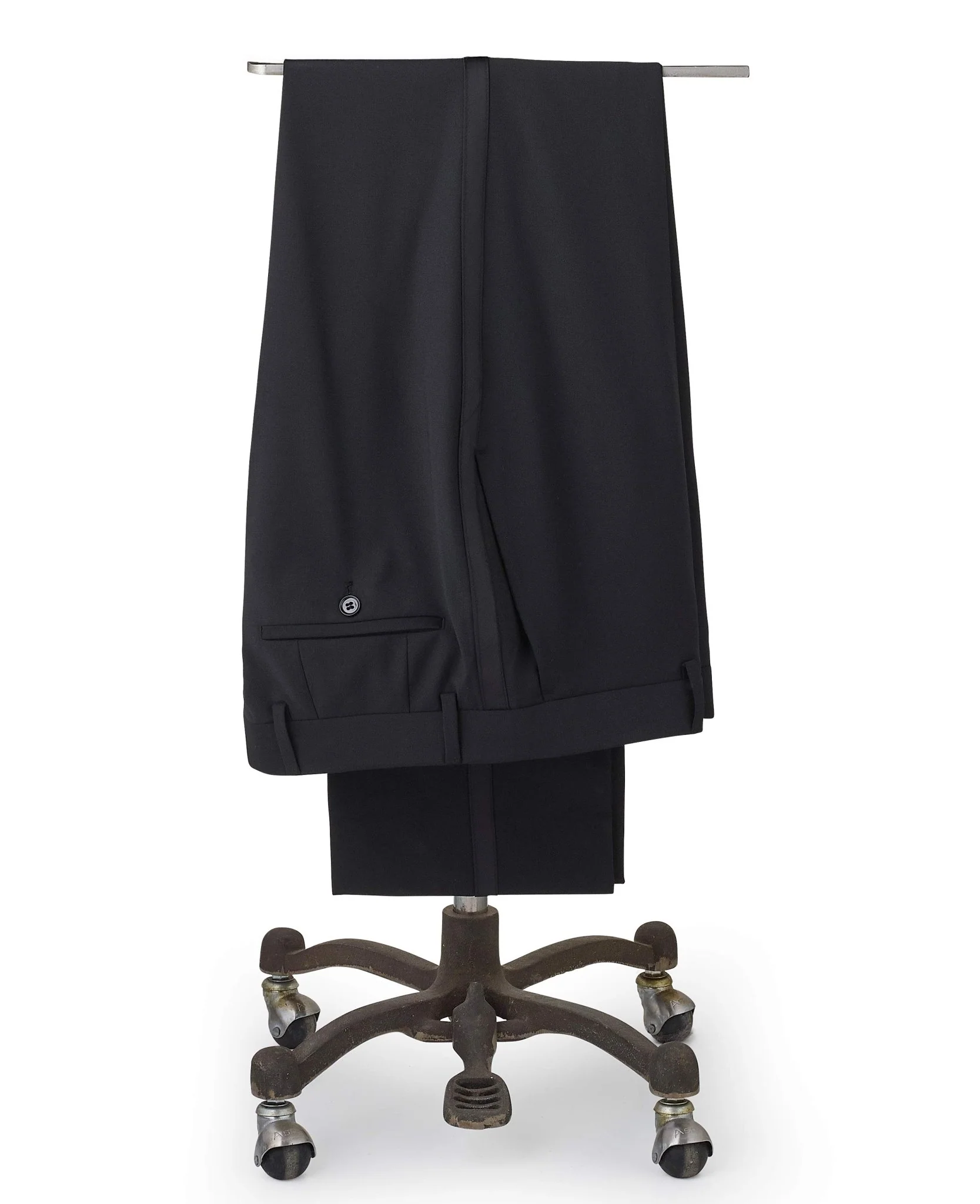 Black Wool Blend Tailored Suit Trousers - Image 2