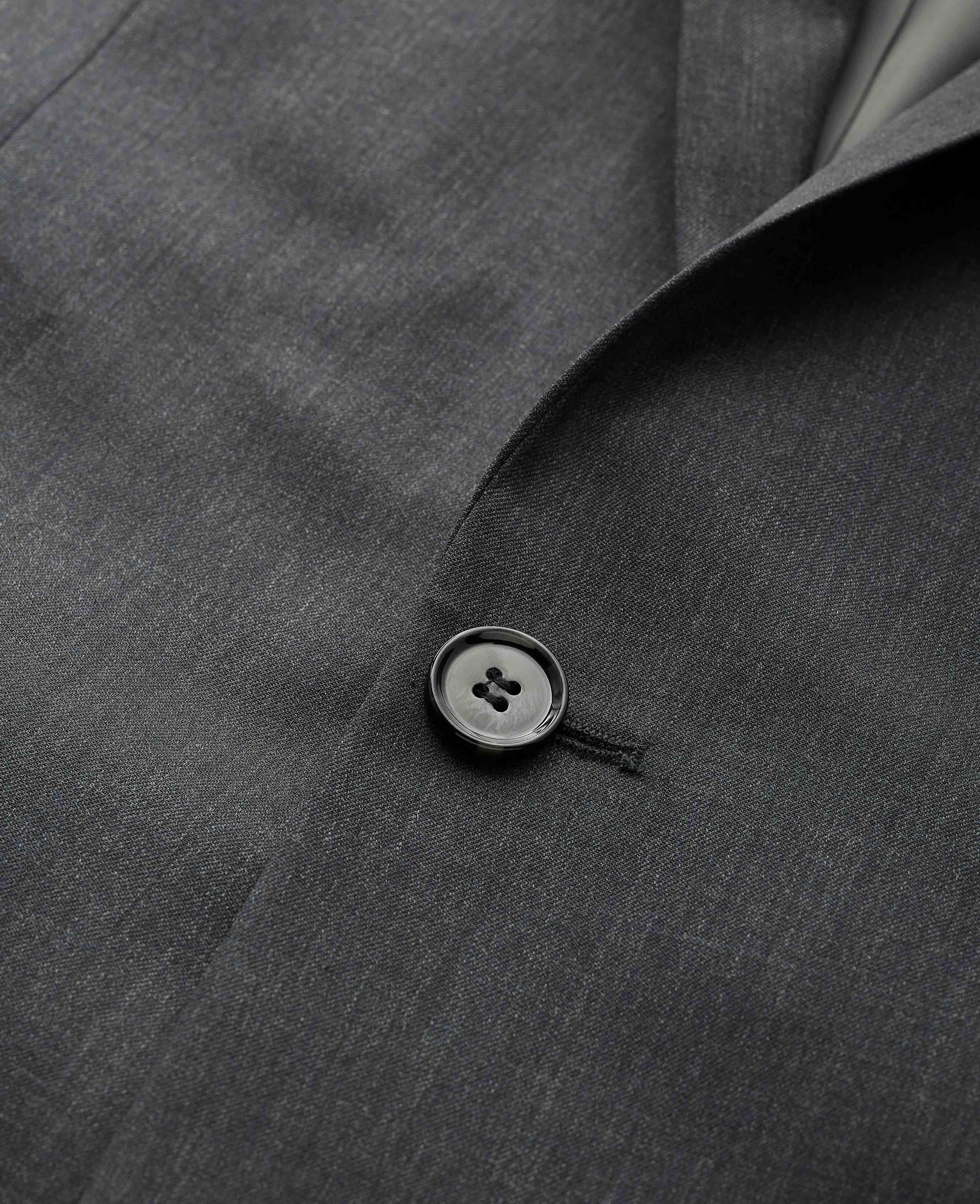 Charcoal Grey Wool Blend Tailored Suit Jacket - Image 5