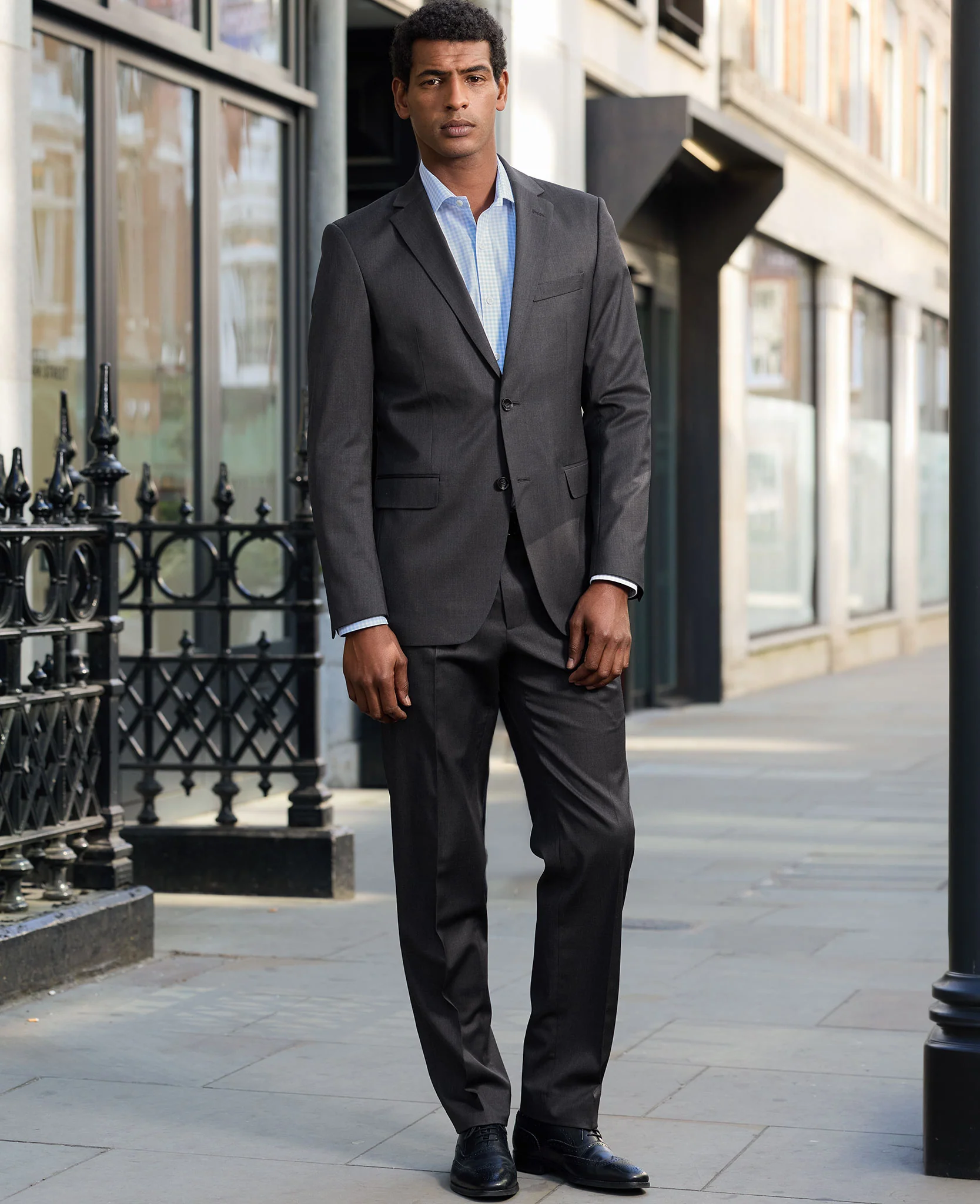 Charcoal Grey Wool Blend Tailored Suit - Image 3
