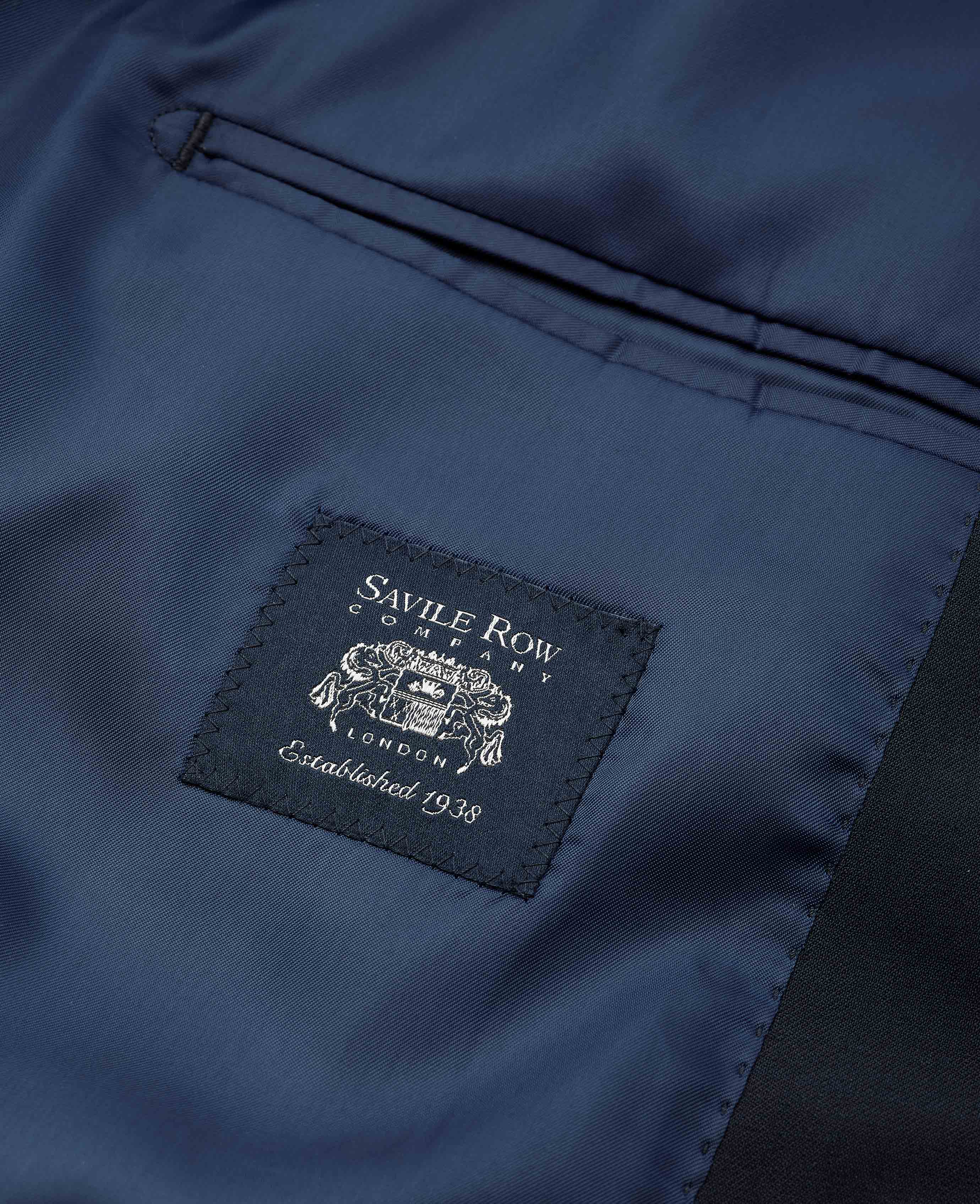 Dark Navy Wool Blend Tailored Double Breasted Suit - Image 4