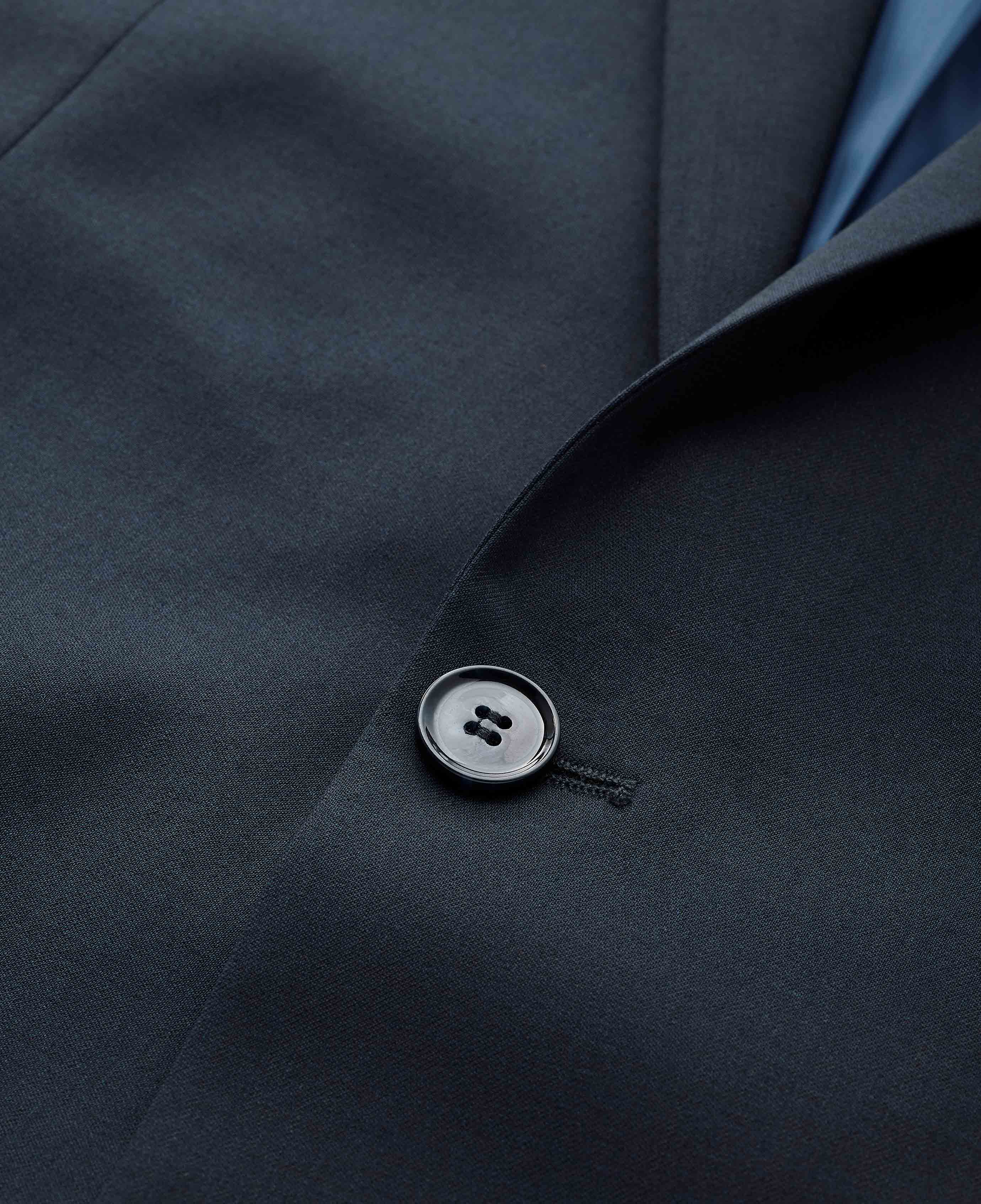 Dark Navy Wool Blend Tailored Suit Jacket - Image 5