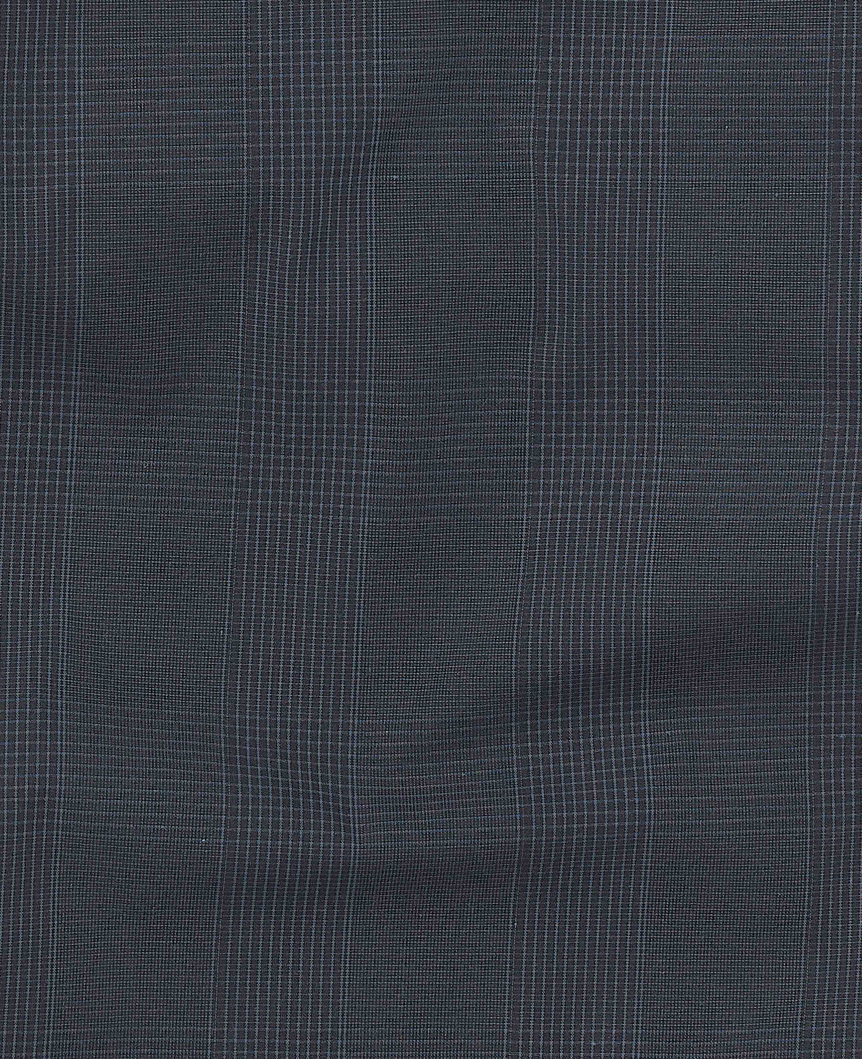 Navy Cotton Check Lounge Pants - Image 3