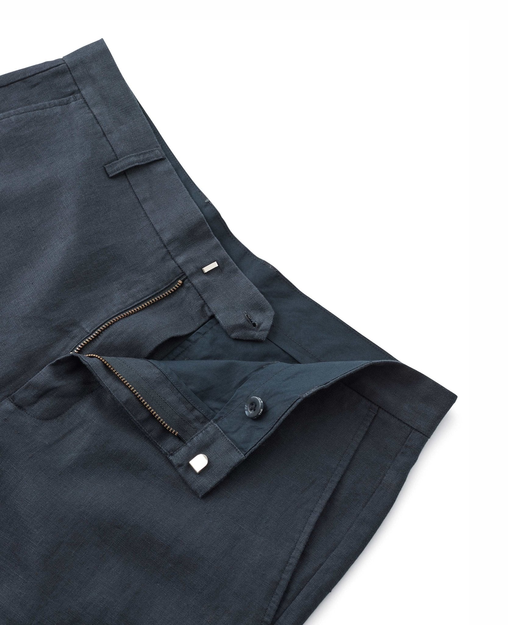 Navy Linen Shorts - Image 3