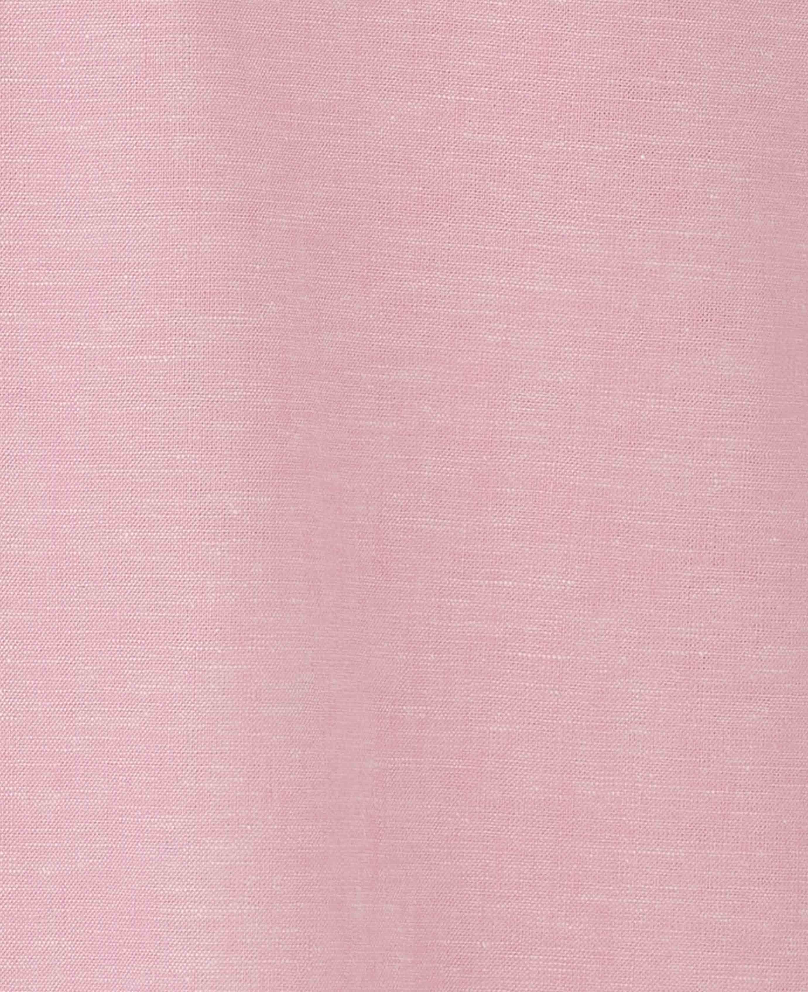 Pink Linen Cotton Classic Fit Button-Down Casual Shirt - Image 8