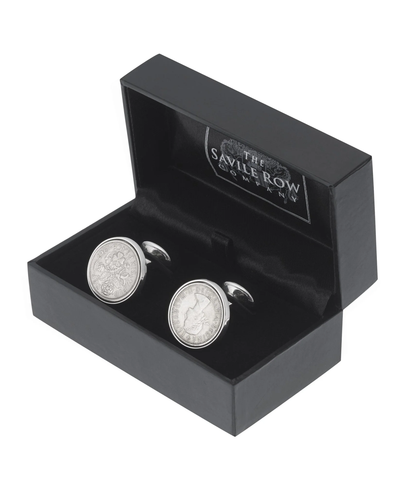 Sterling Silver Cufflink with 'Lucky' Sixpence - Image 3