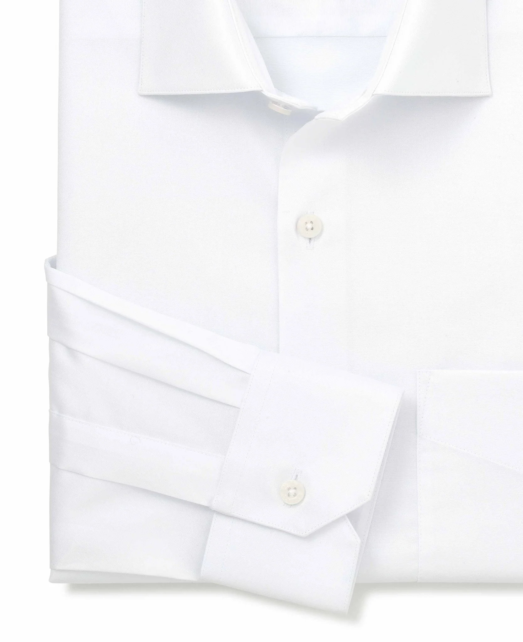 White Two-Ply Cotton Classic Fit Gold Label Premium Formal Shirt - Image 5